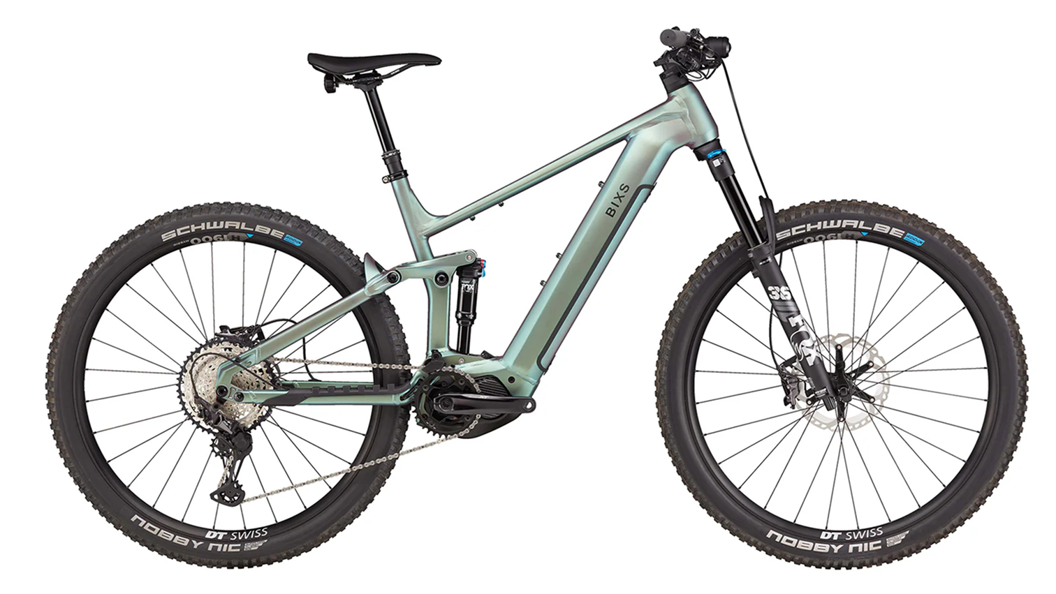 BIXS Sign E E-Mountainbike in Seitenansicht auf weissem Hintergrund