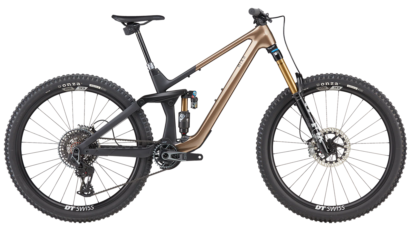 BIXS Lane X Enduro-Mountainbike in Bronze-Metallic auf weissem Hintergrund