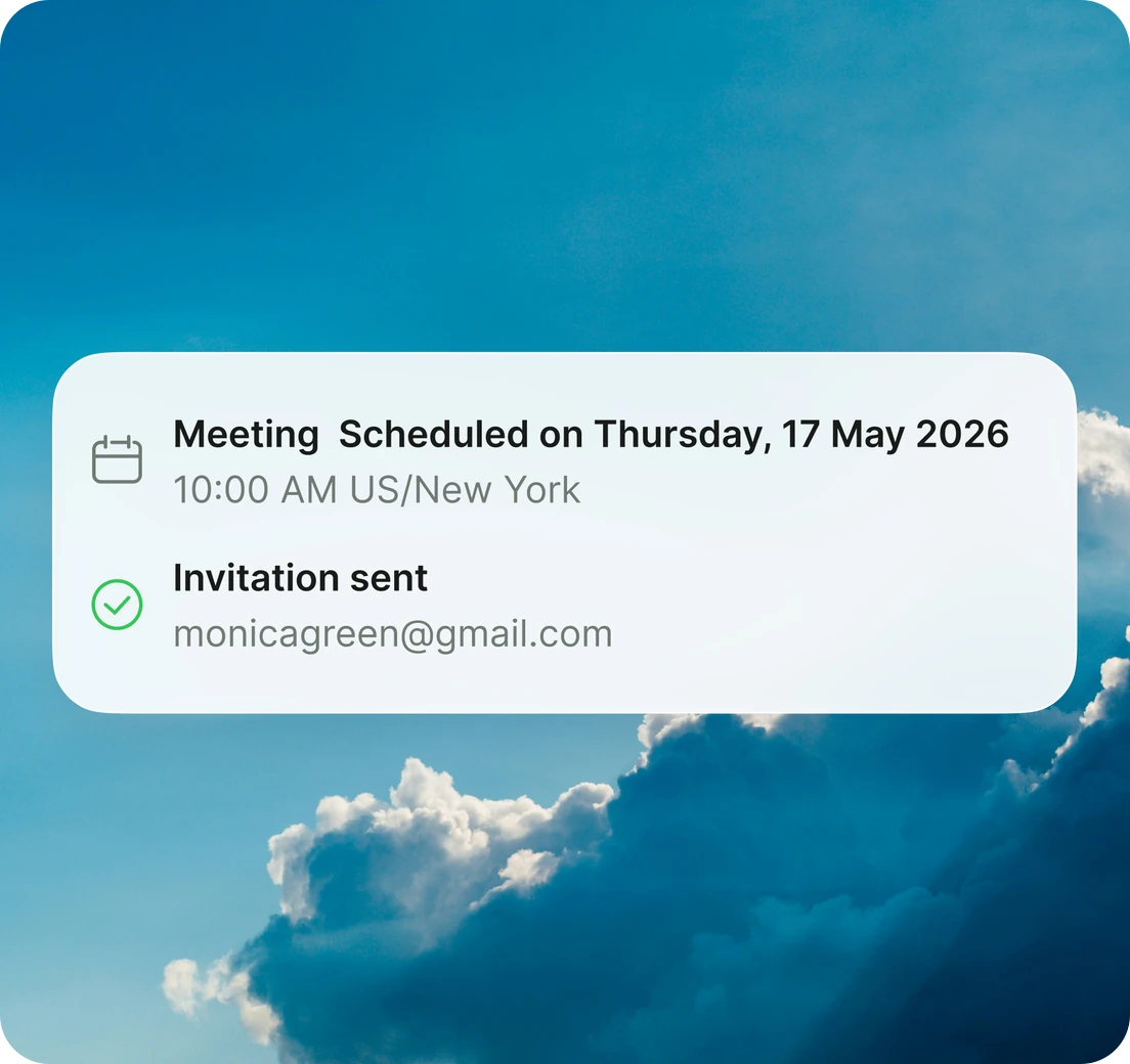 A meeting scheduled for Thursday, 17 May 2026 at 10:00 AM with the calendar invitation sent