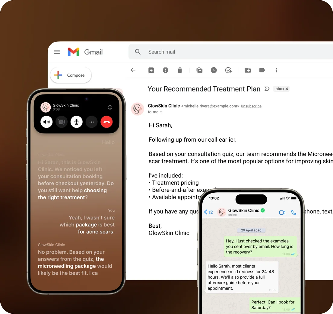 A connected customer conversation across voice, email and messaging