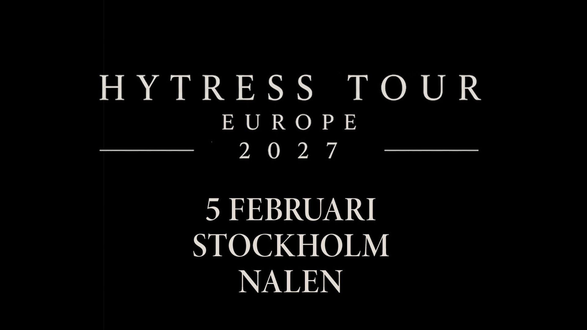 Floor Jansen 5 februari 2027 Nalen Stockholm