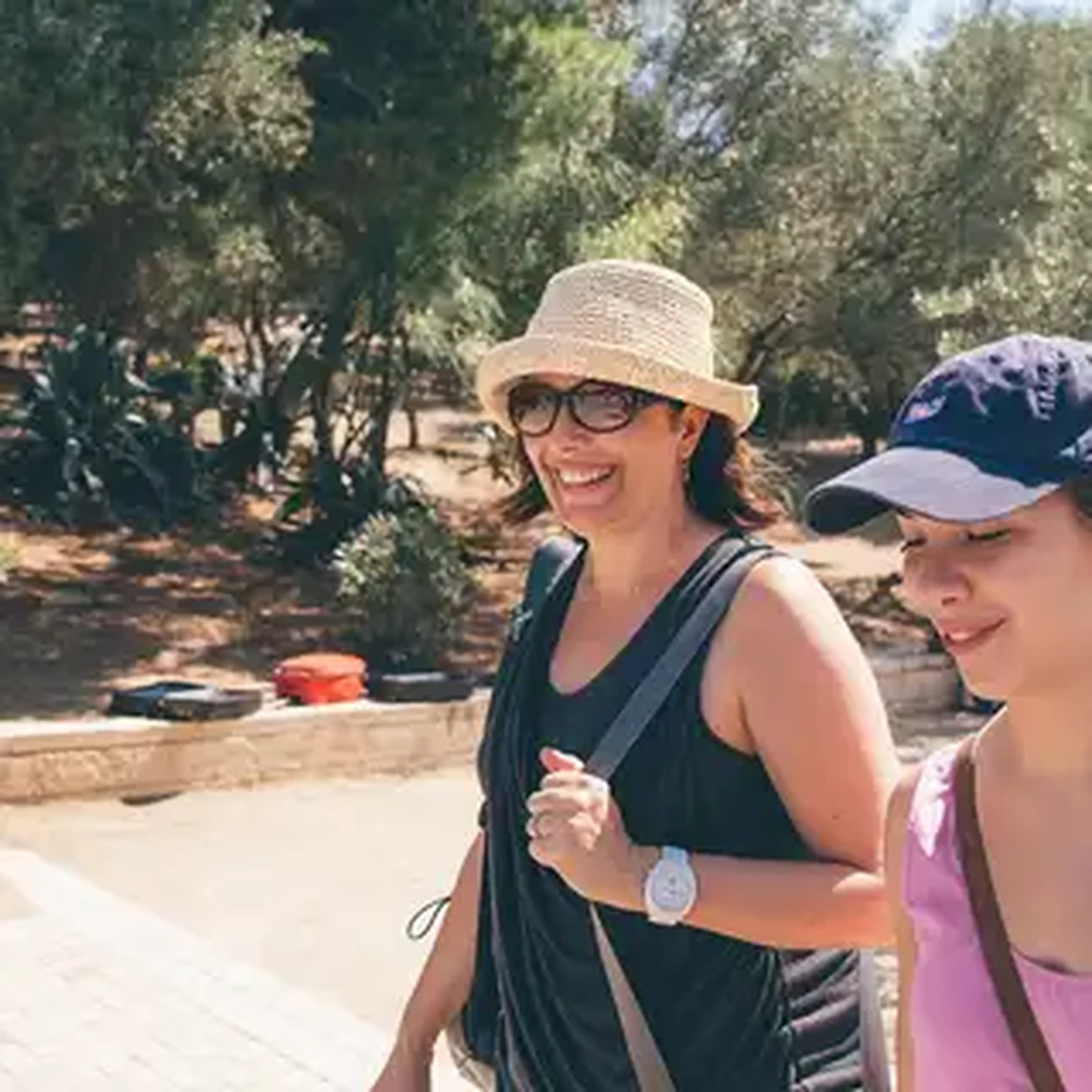 group leaders walking in greece