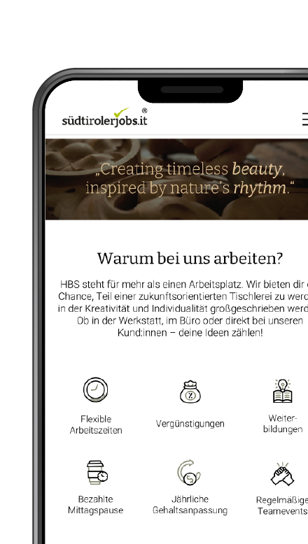 Arbeitgeberprofil auf südtirolerjobs.it