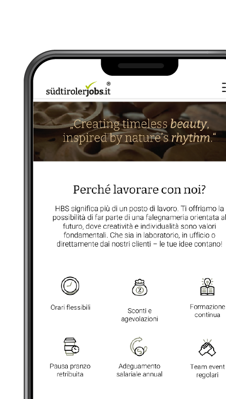 Il profilo aziendale su südtirolerjobs.it