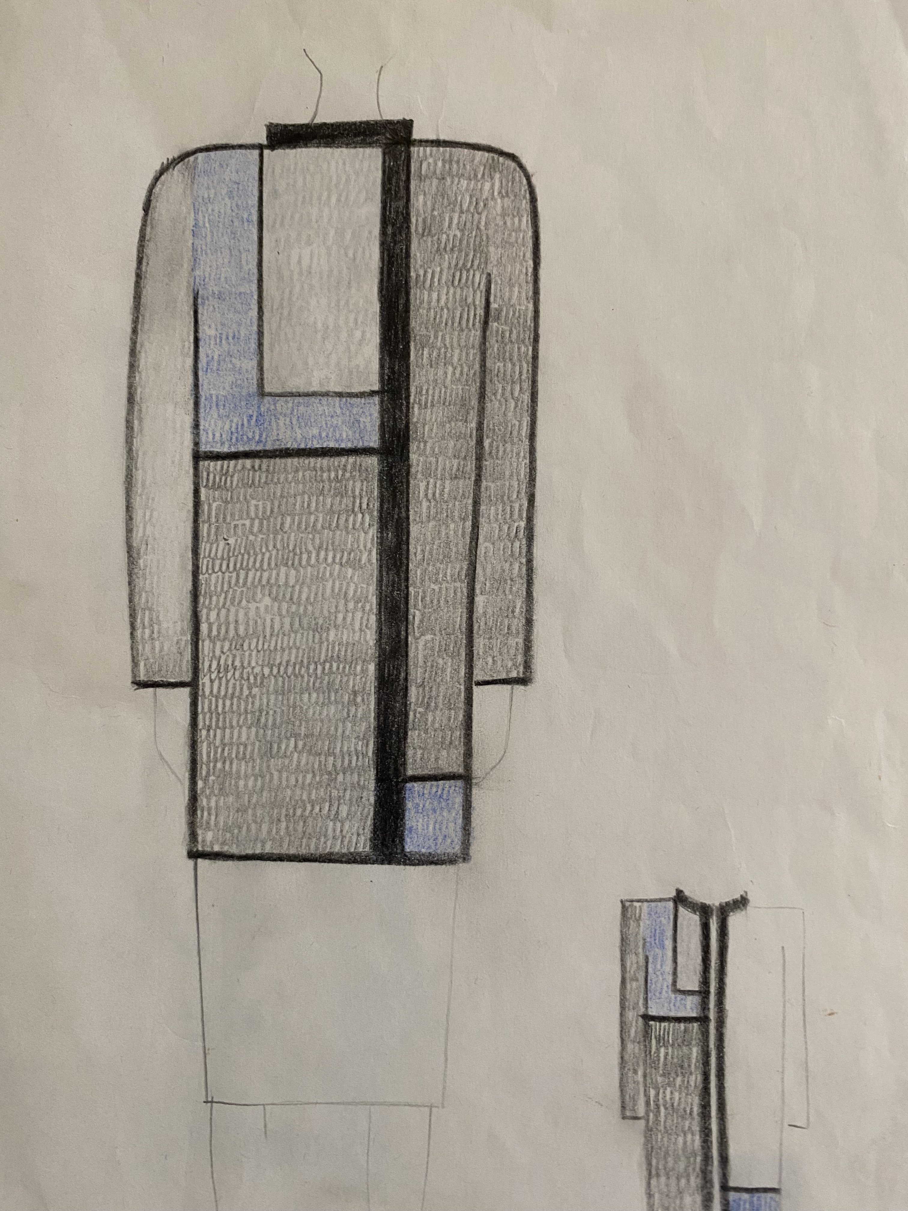 Design-Skizze für einen Mantel