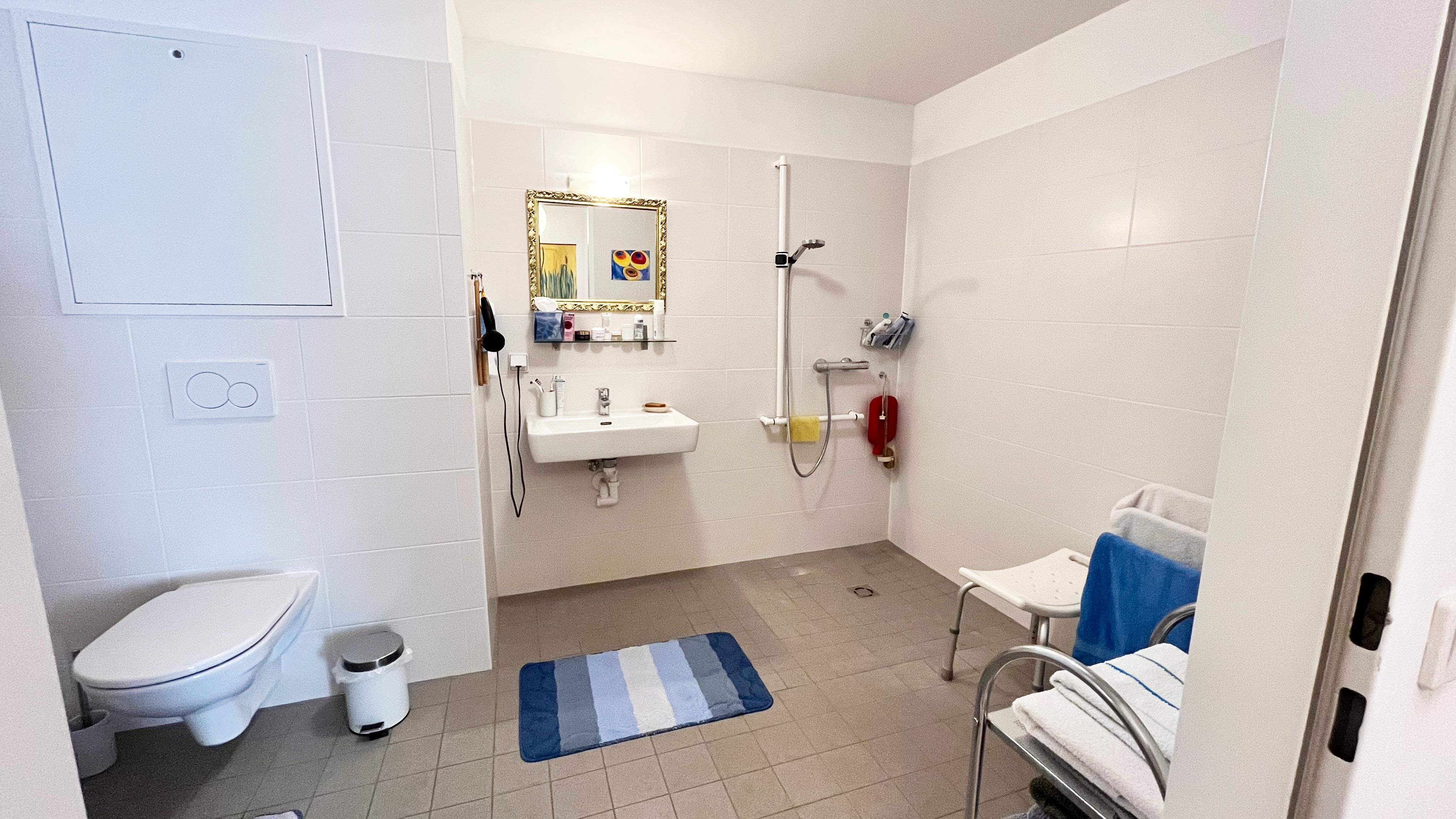 Badezimmer mit WC und barrierefreier Dusche