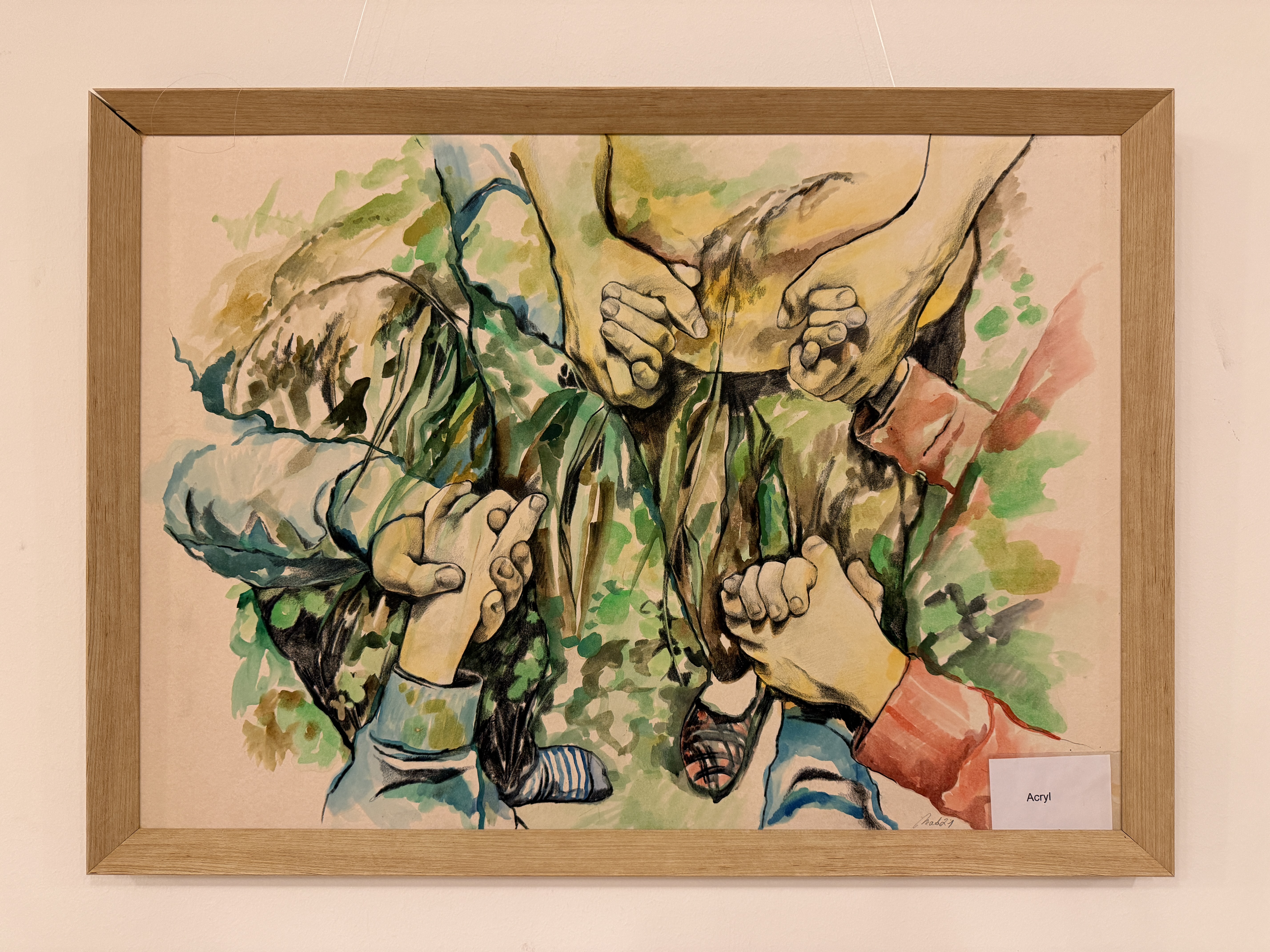 Gemälde von einander haltenden Händen