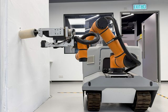 Automated drilling robot demonstration