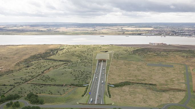 Computer generated image of Lower Thames northern tunnel entrance