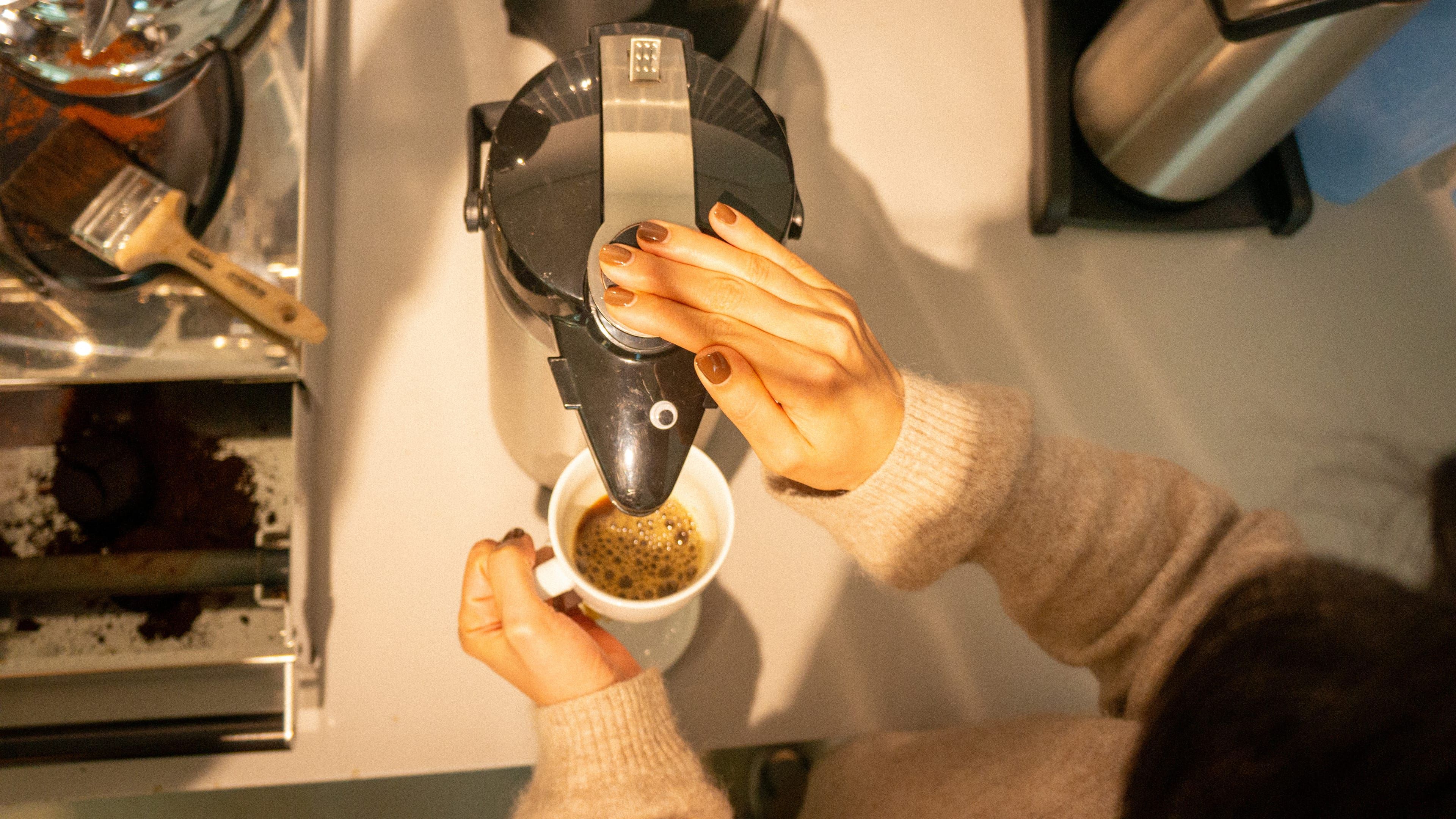 Kaffeemaschine von oben