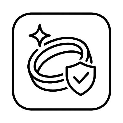 Pictograma reprezentand otel inoxidabil premium, rezistent si durabil