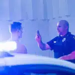 Cop talking with suspect