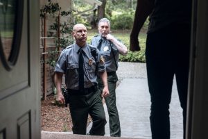 Police at doorway