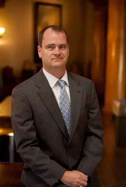 David C. Hardy standing up