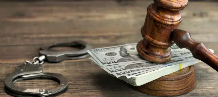 Gavel on cash