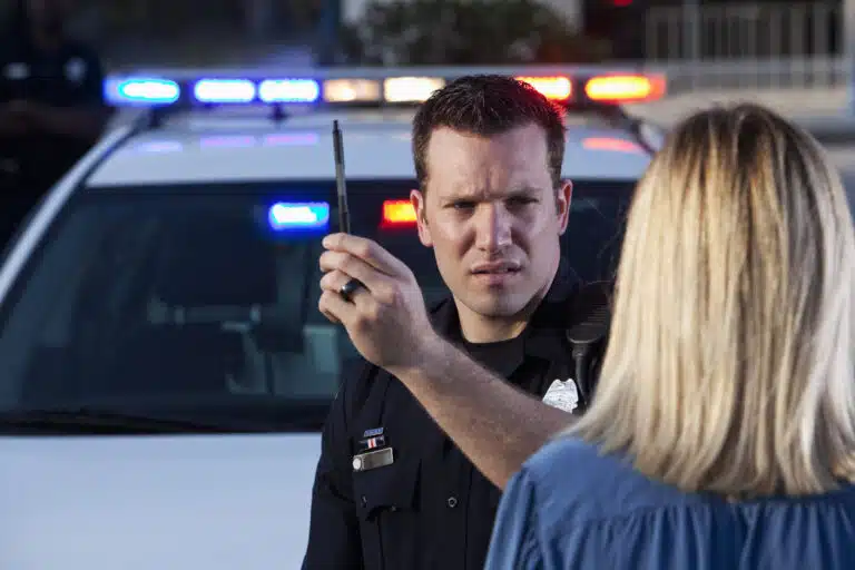 Woman with police