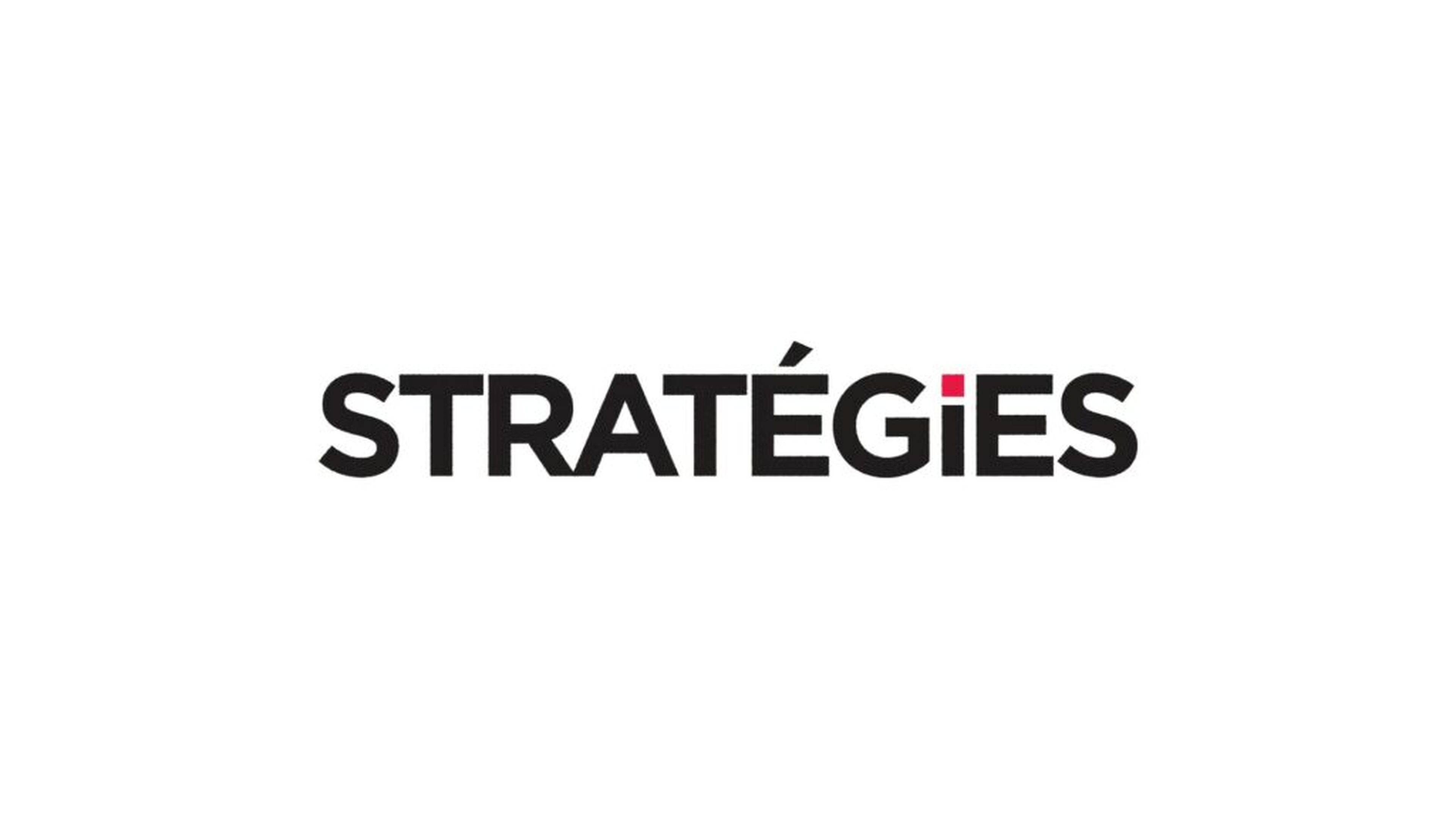 The word "STRATÉGIES" in black capital letters with a pink dot accent over the "I".