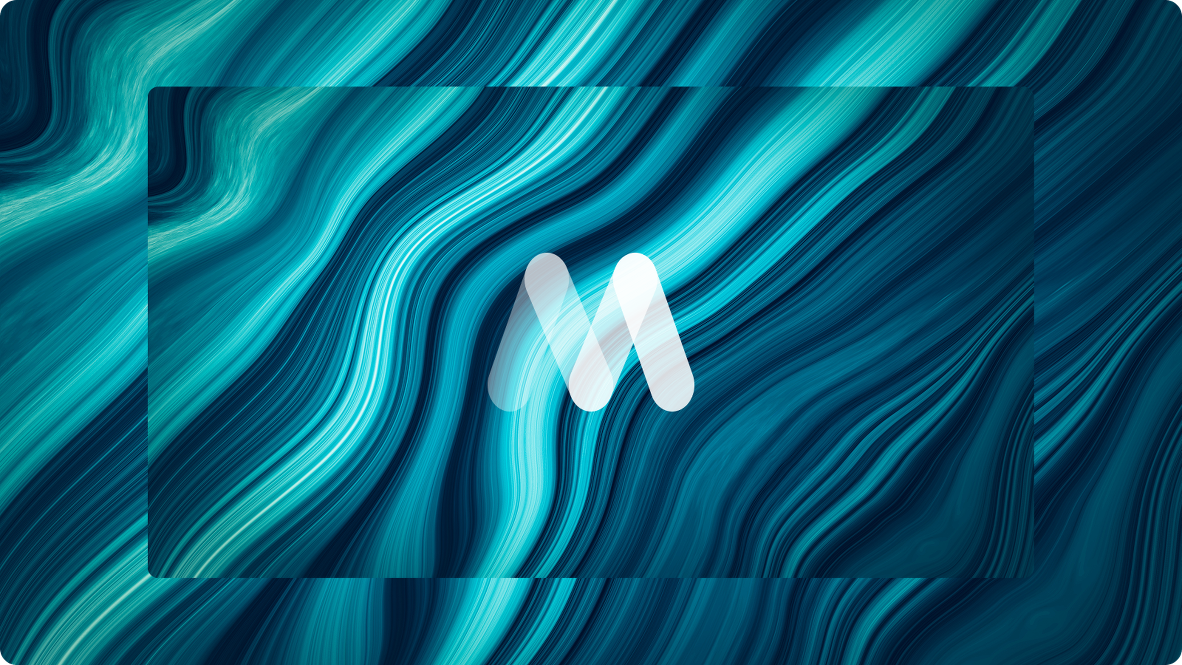 blue abstract wave background with mantu logo