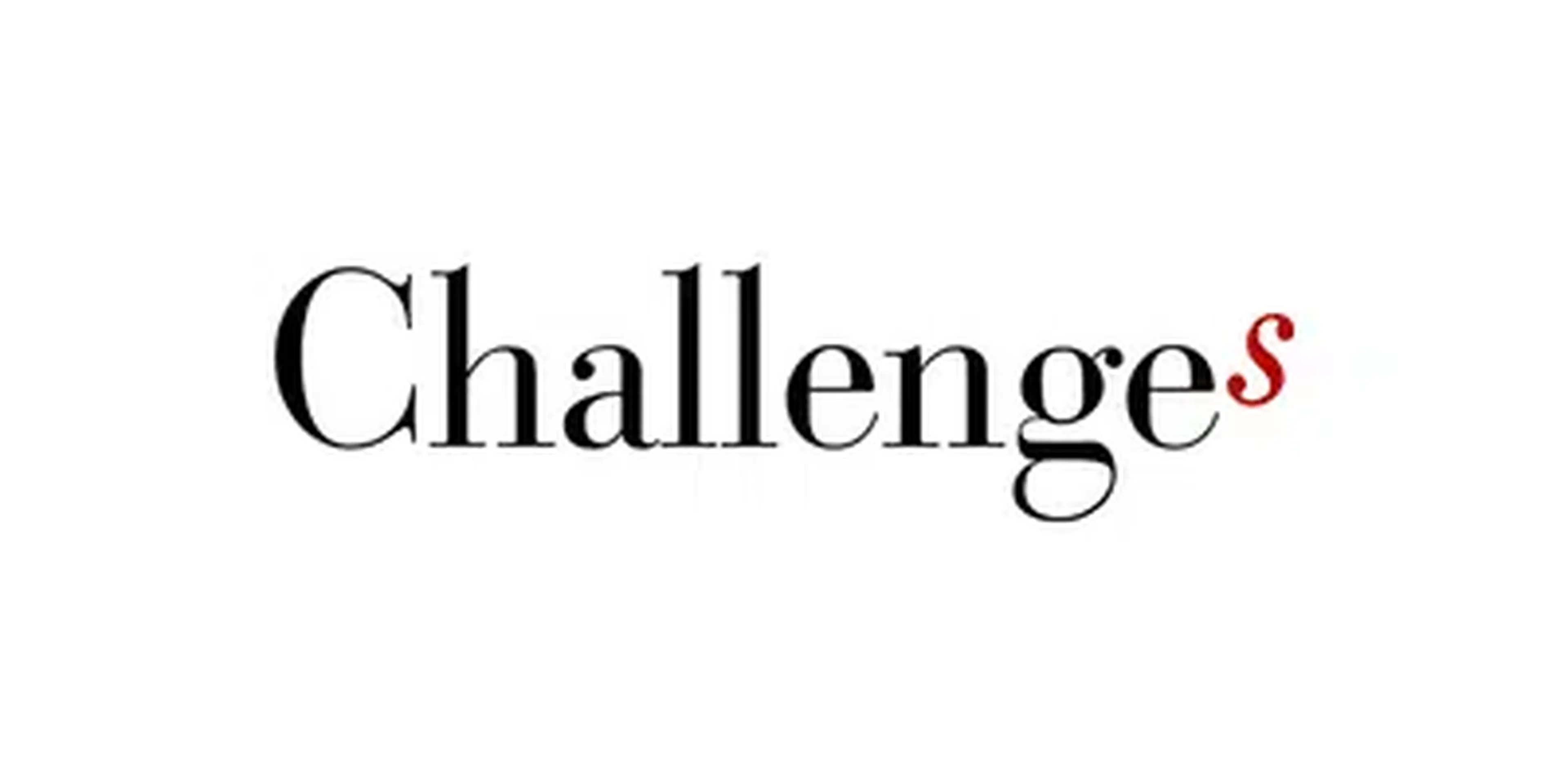 The word "Challenges" in black serif font with a red letter "s" on a white background.