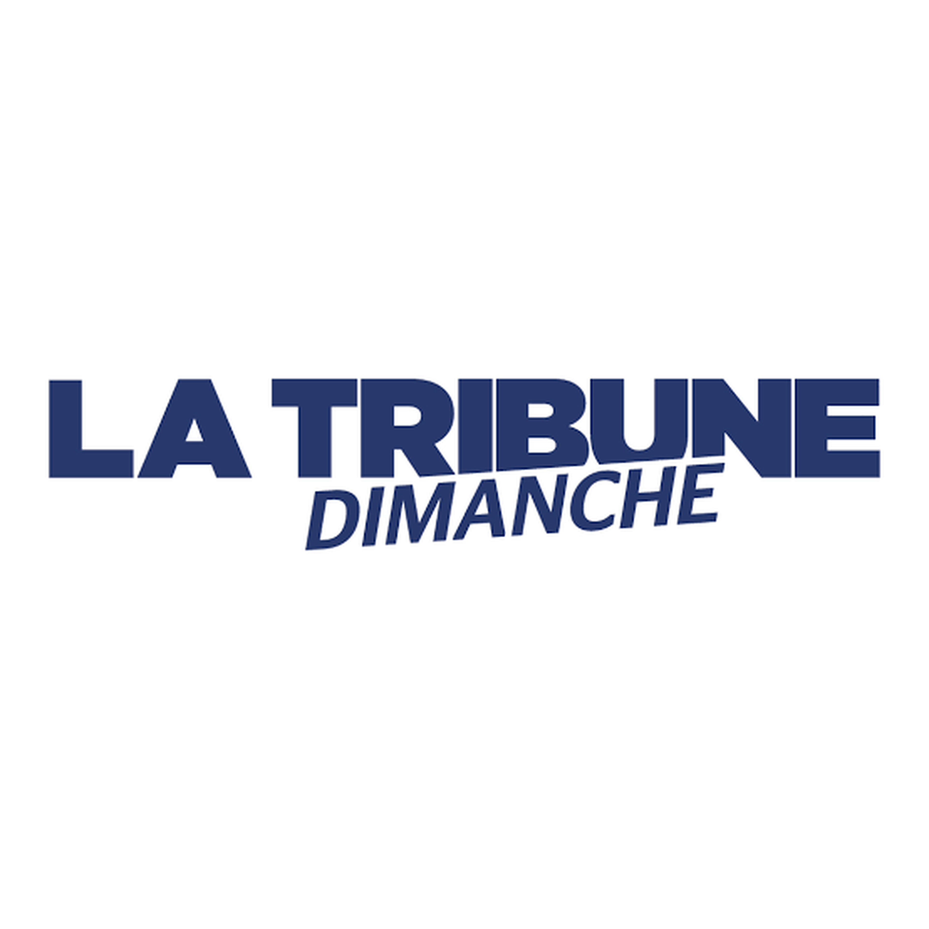 Logo of "La Tribune Dimanche" in bold blue text on a white background.