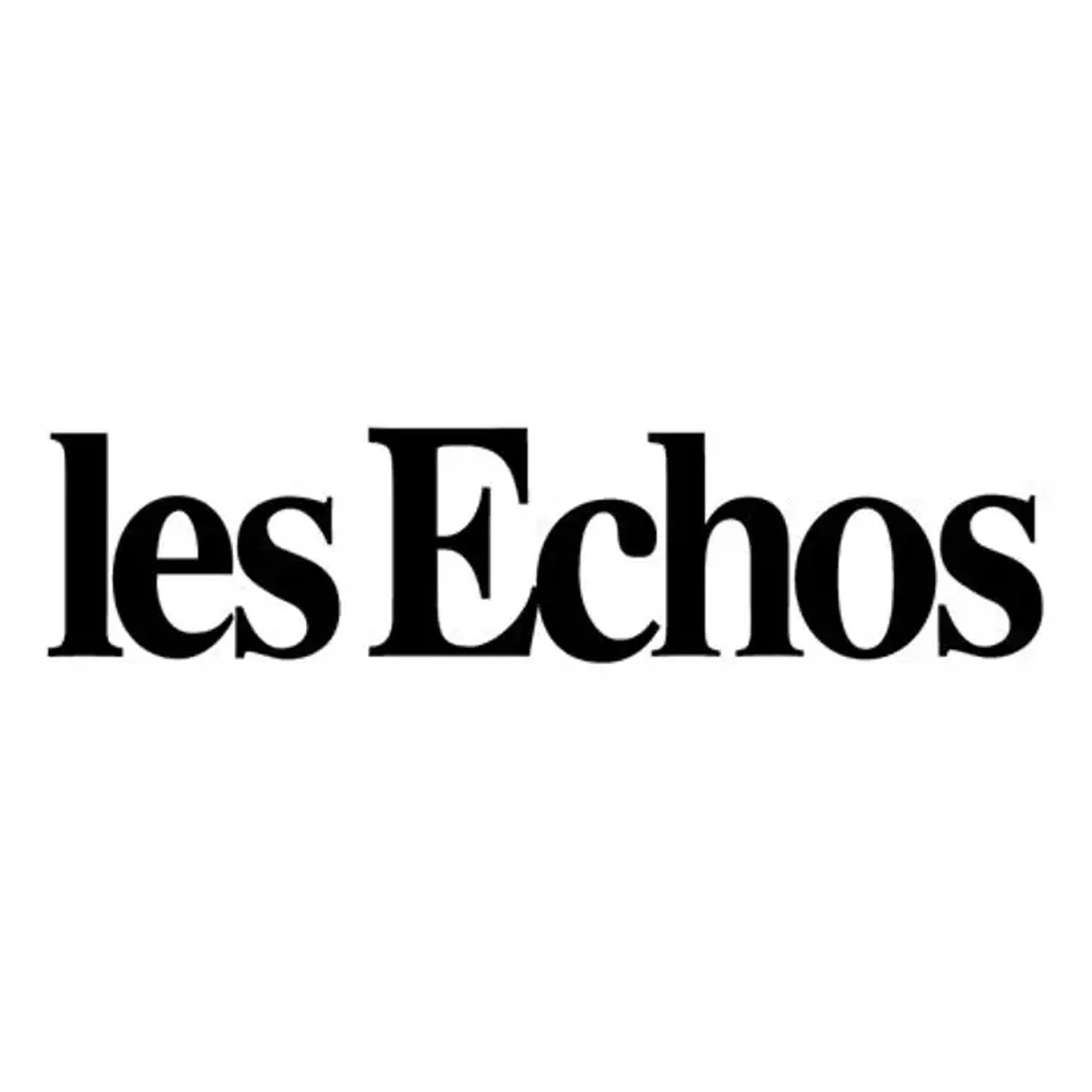 The image shows the logo of "les Echos," with the text in bold black font on a white background.