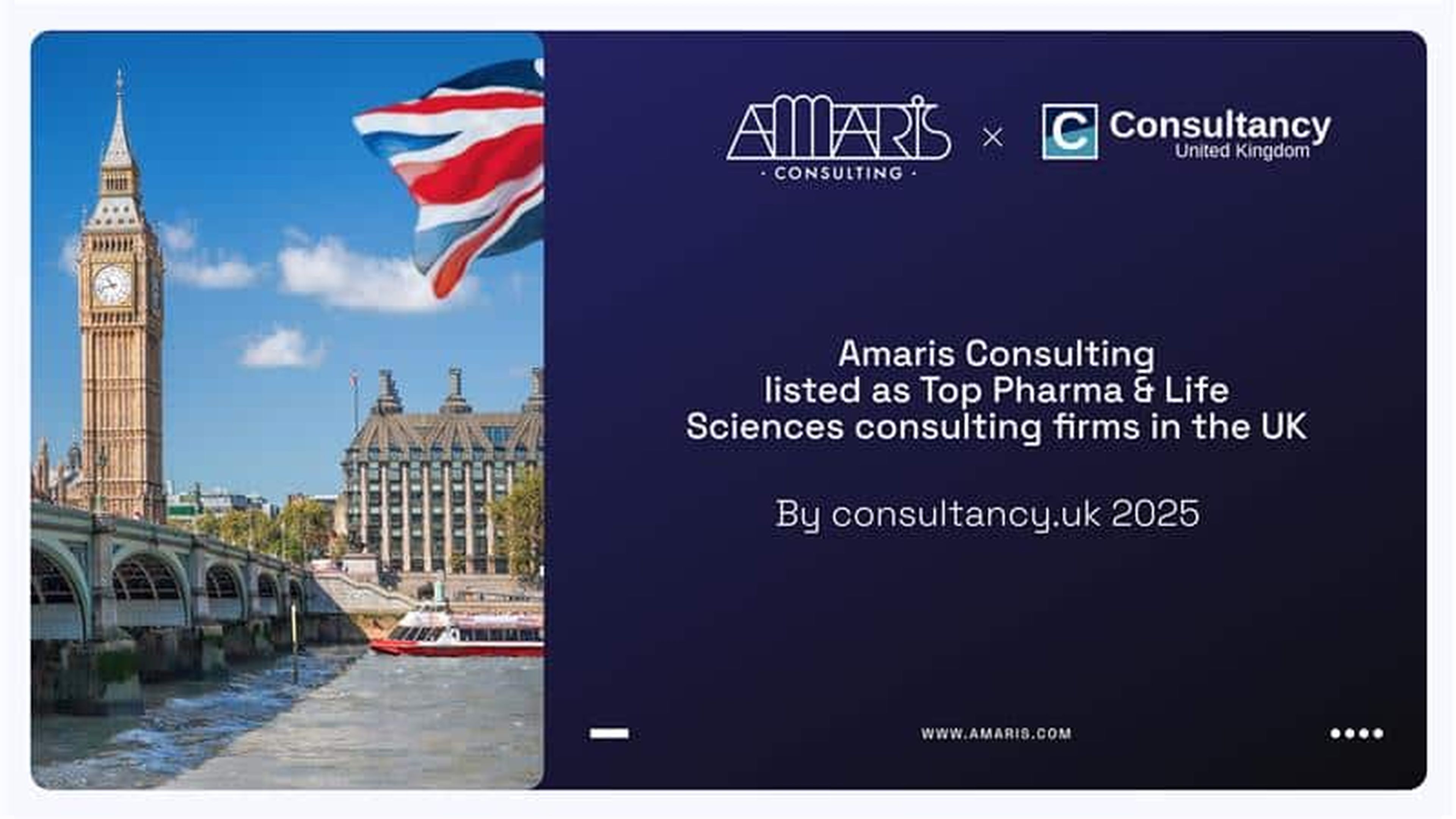 Amaris Consulting named a Top Consulting Firm for Pharma & Life Sciences in the UK