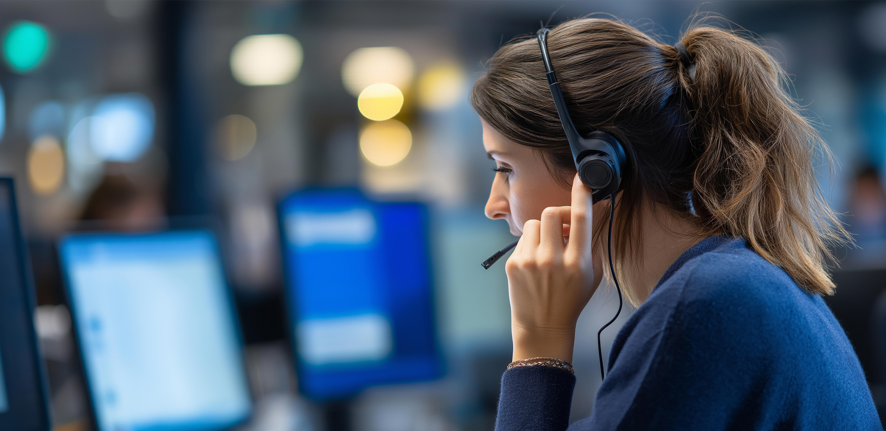 Eine Telefonistin der Hotline 1450