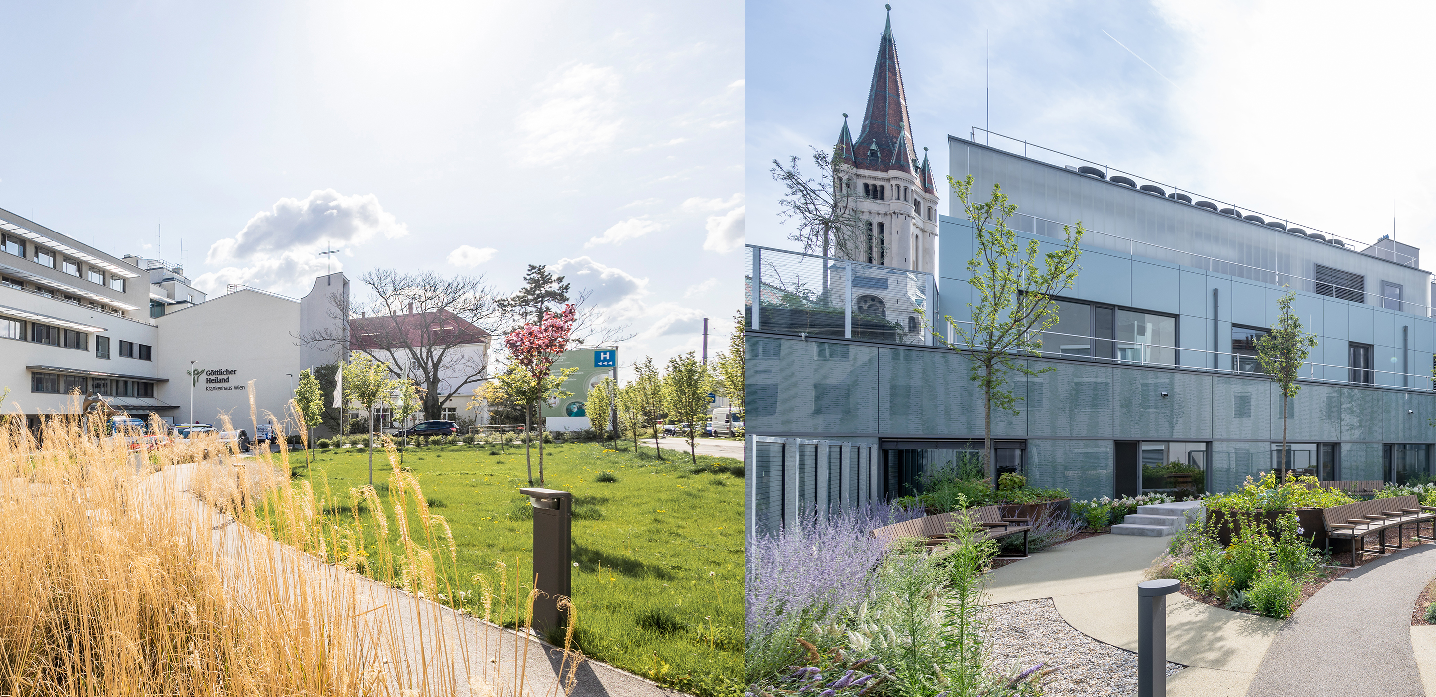 Die Logos vom Göttlichen Heiland und Herz Jesu Krankenhaus