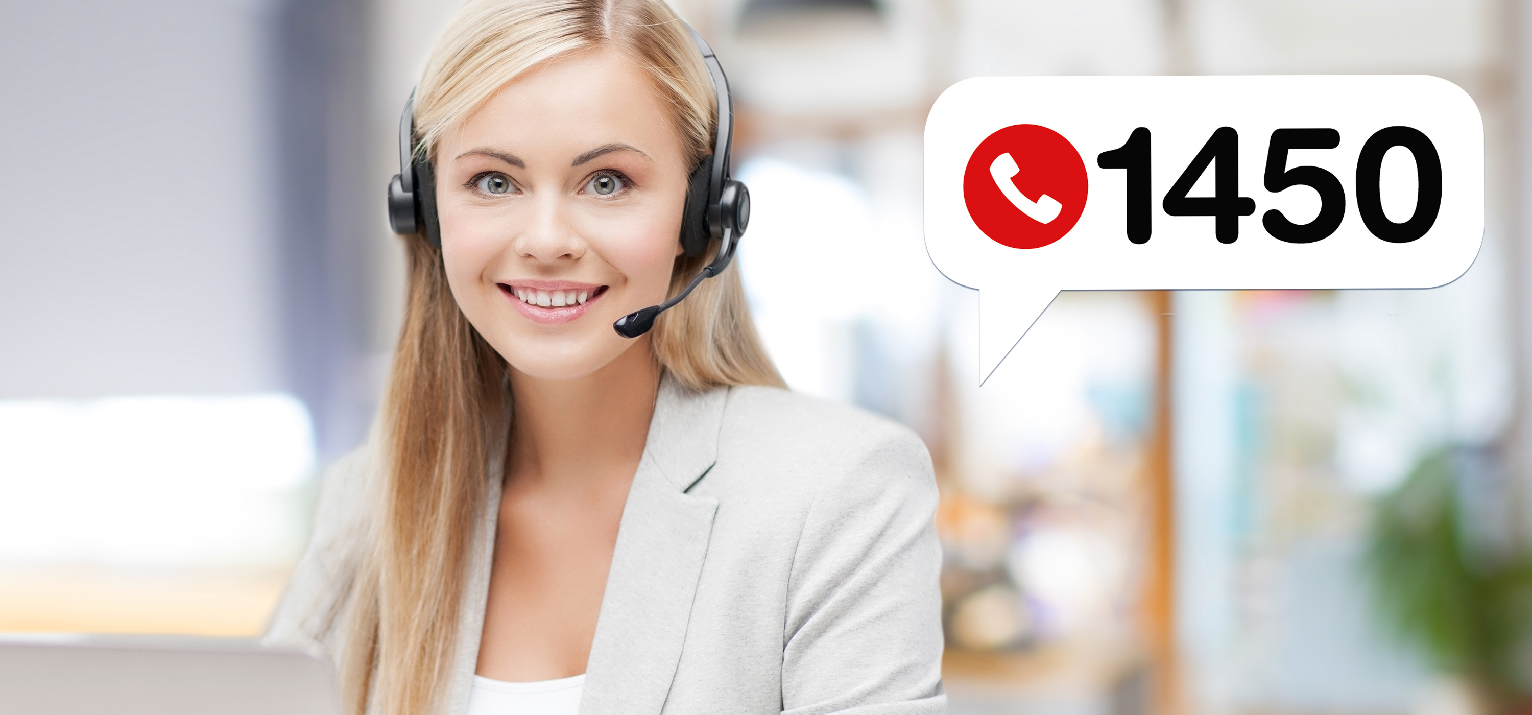 Eine Telefonistin der Hotline 1450