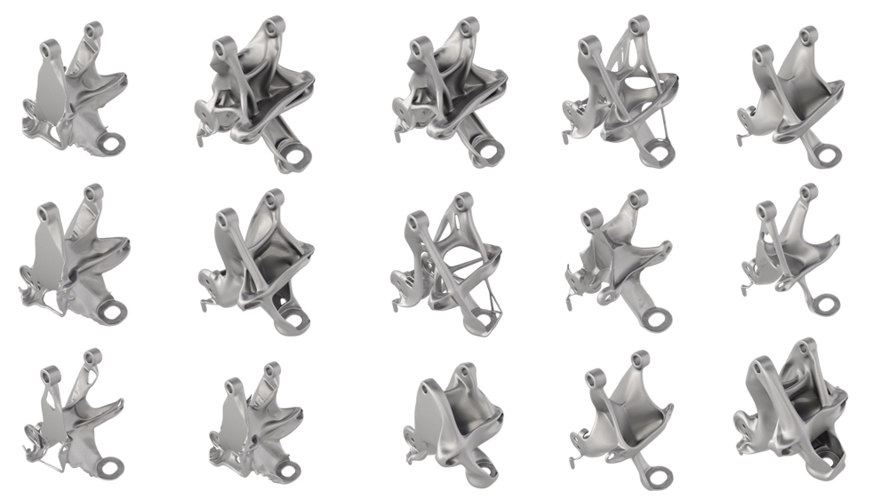 AI生成式设计为汽车安全带支架提出的部分备选结构方案