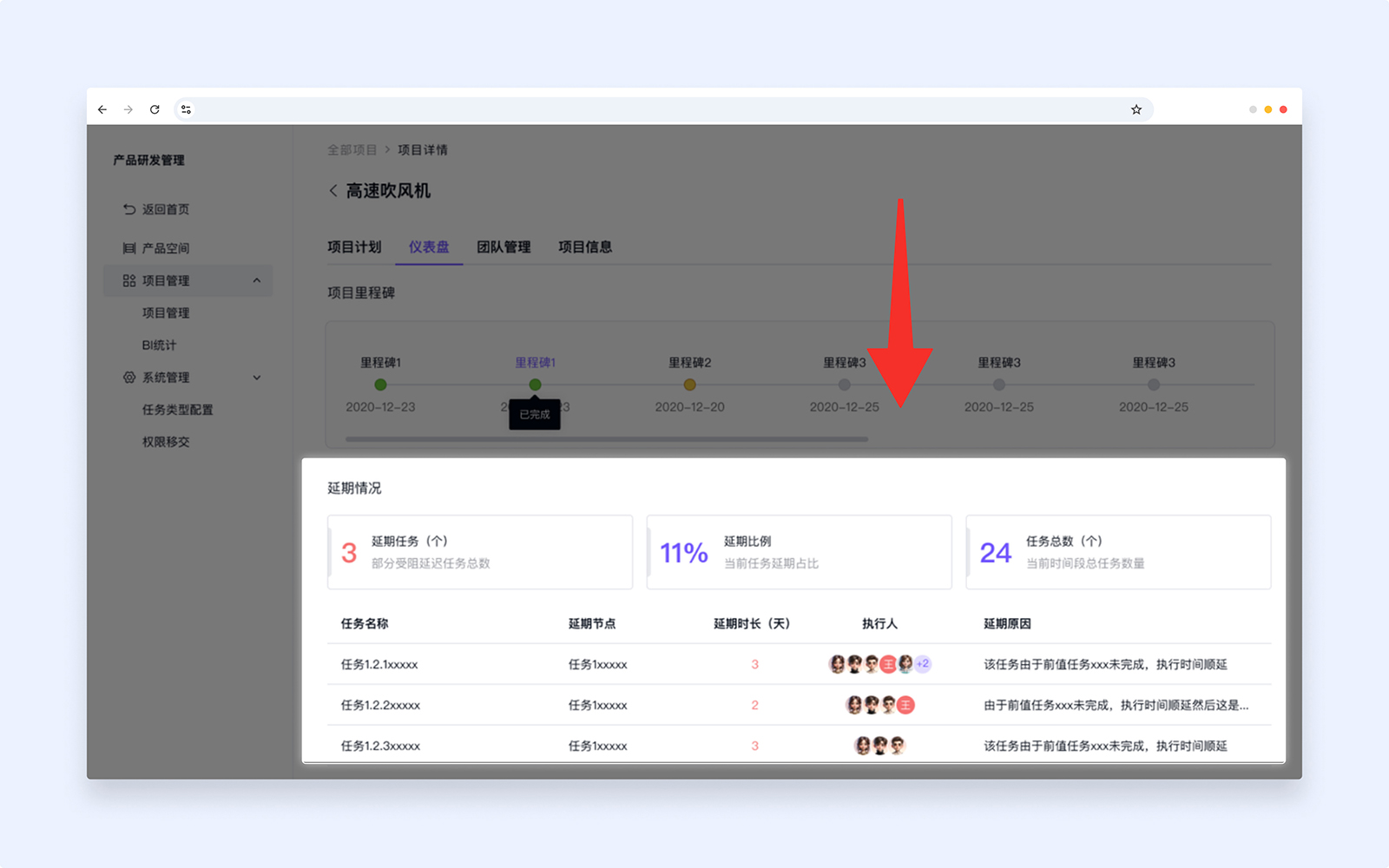 项目-仪表盘TAB-查看任务延期情况