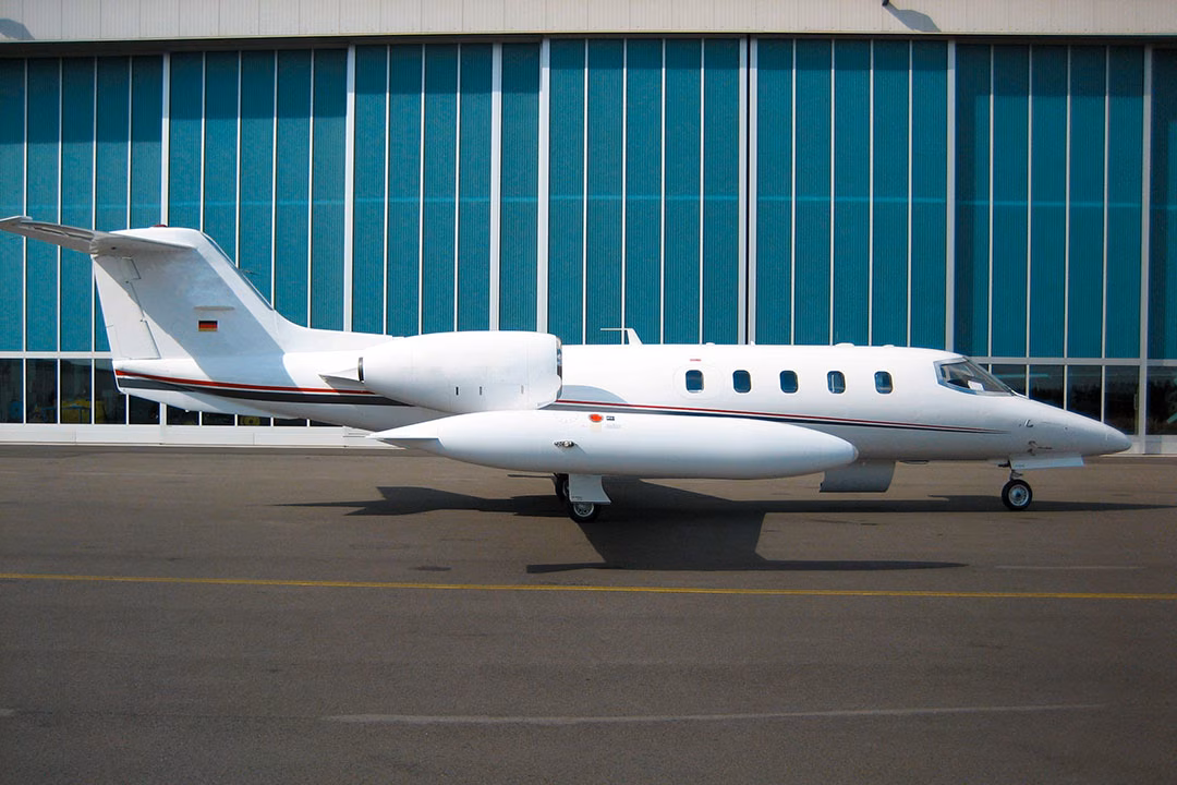 An air ambulance on the tarmac