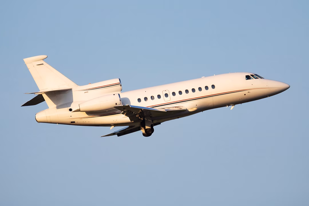 An ambulance airplane mid-flight
