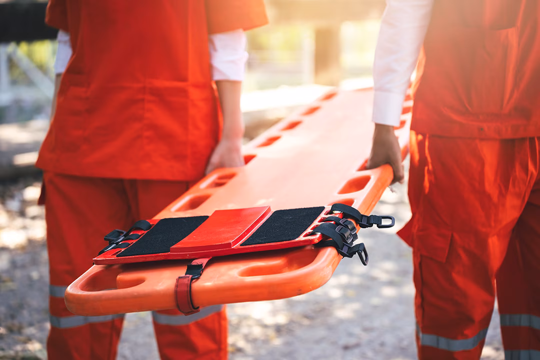 Paramedics with the stretcher