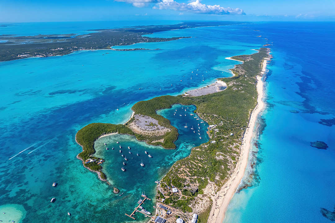 Aerial view of the Bahamas