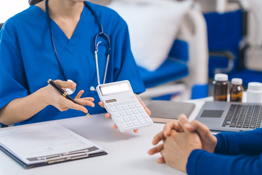A medical professional sharing air ambulance cost