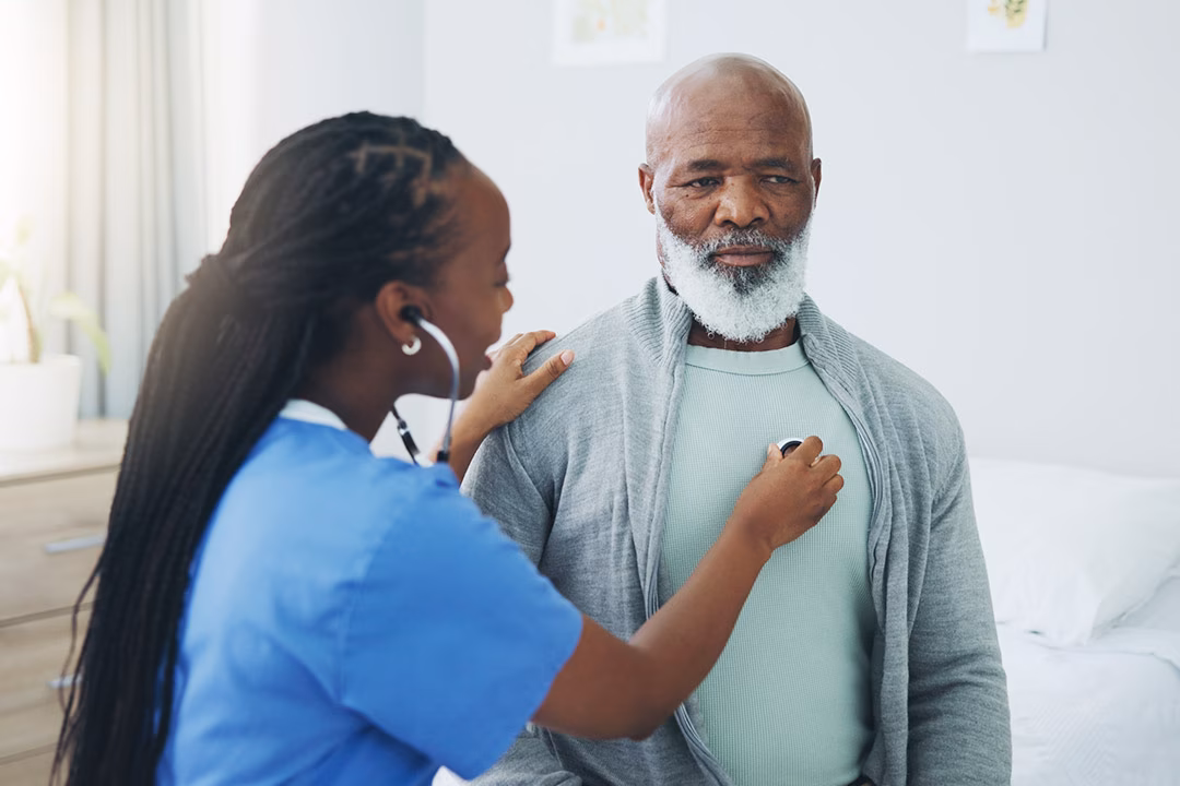 A doctor checking a patient with respiratory problems