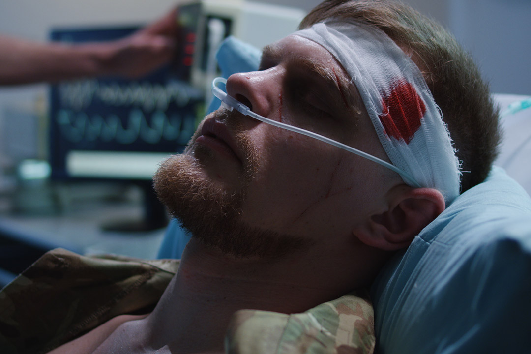 A patient with a head injury