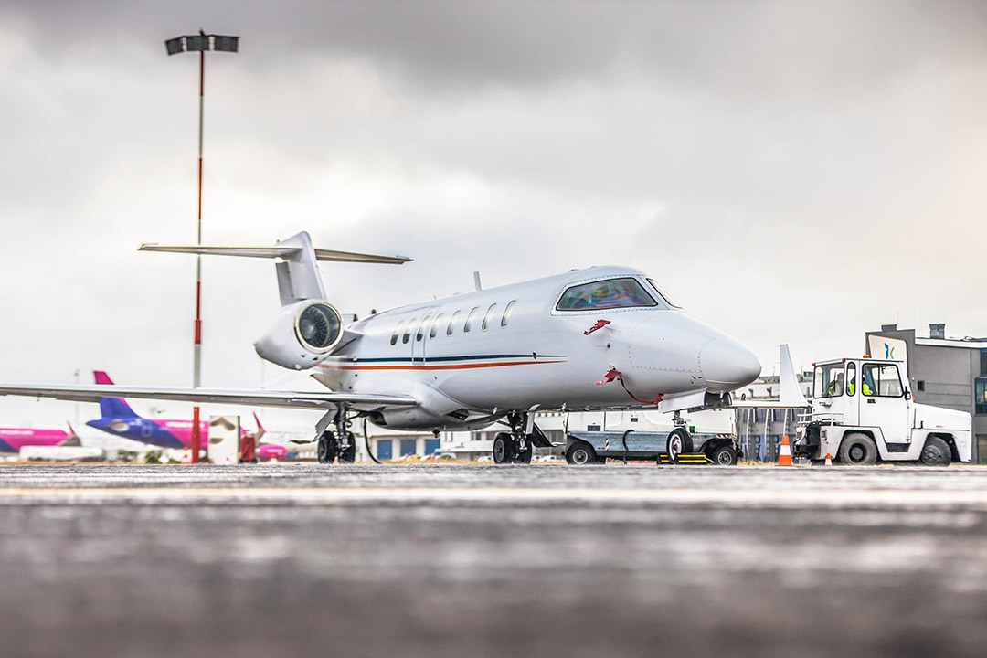 Air ambulance jet ready for the mission