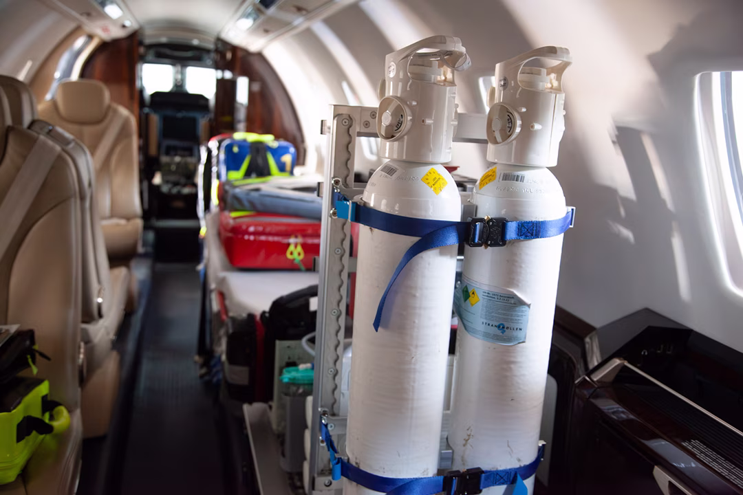 Medical equipment on board of an air ambulance flight