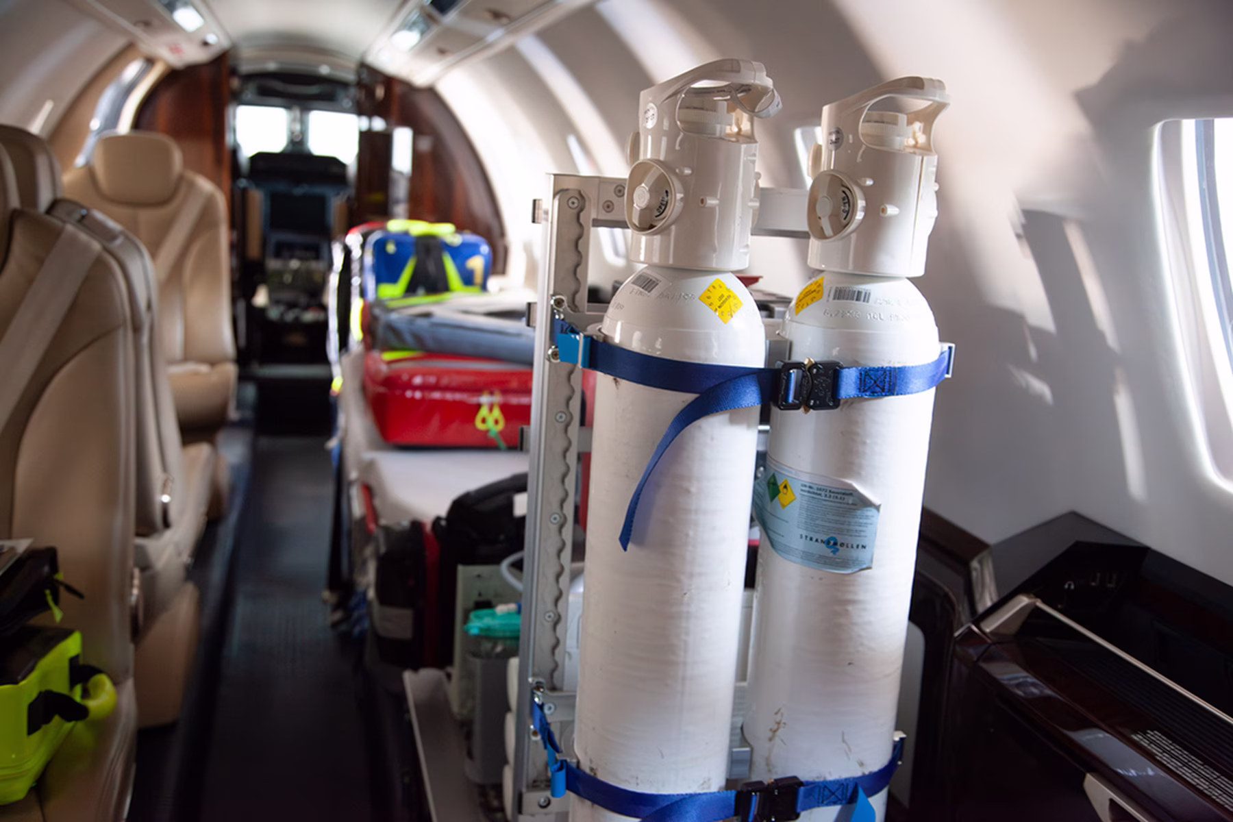 Medical equipment on board of an air ambulance flight