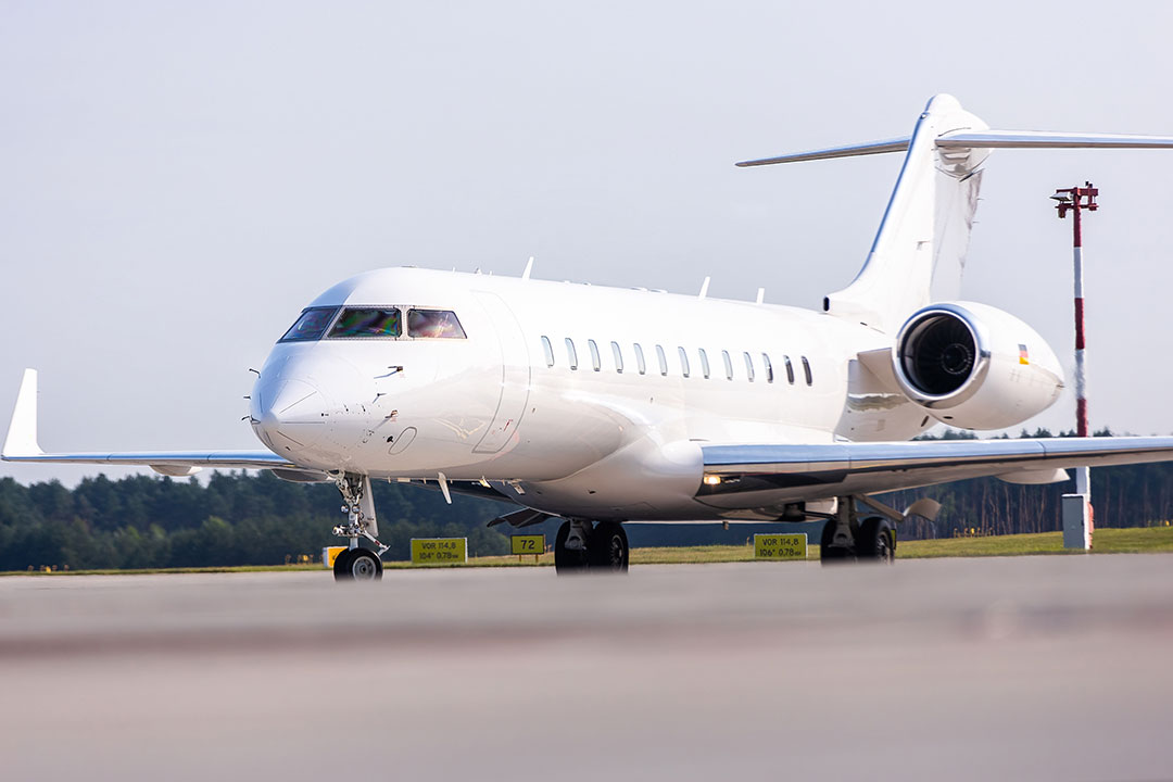 The exterior of an air ambulance
