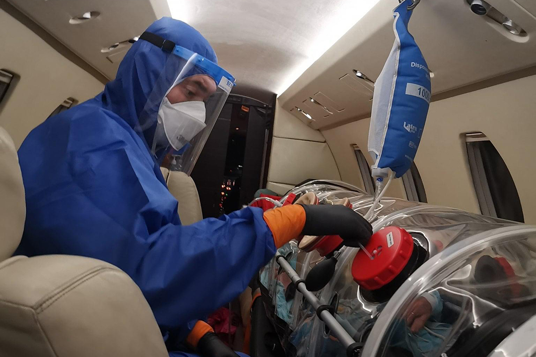 A patient in a capsule