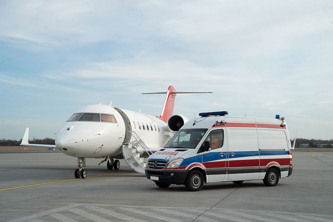 ground ambulance in an airport