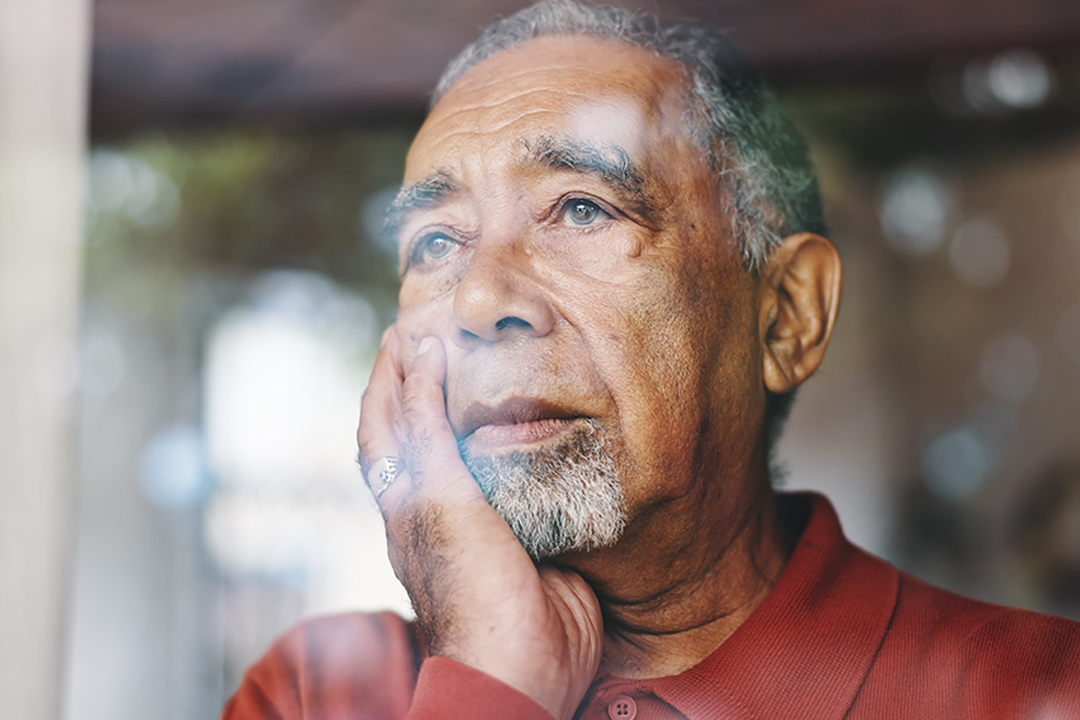 An old man thinking An old man thinking