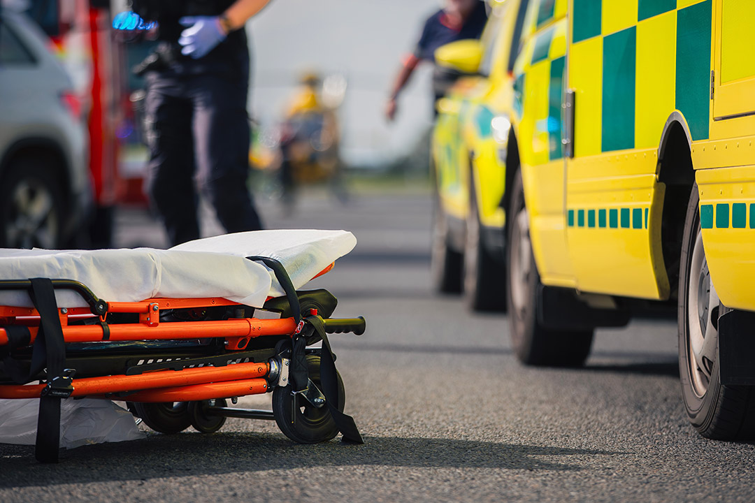 Ambulances at an accident scene