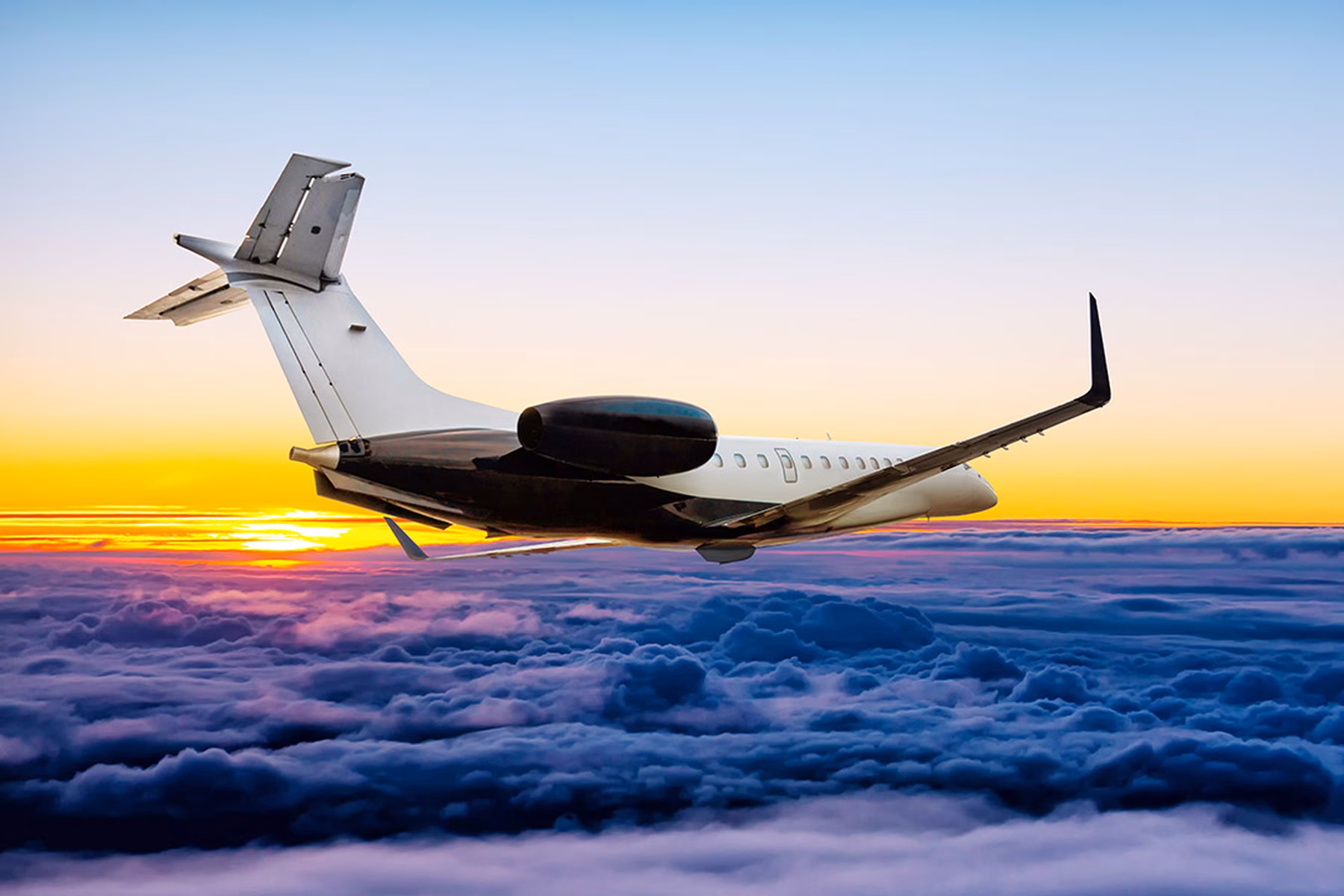 An air ambulance mid-flight