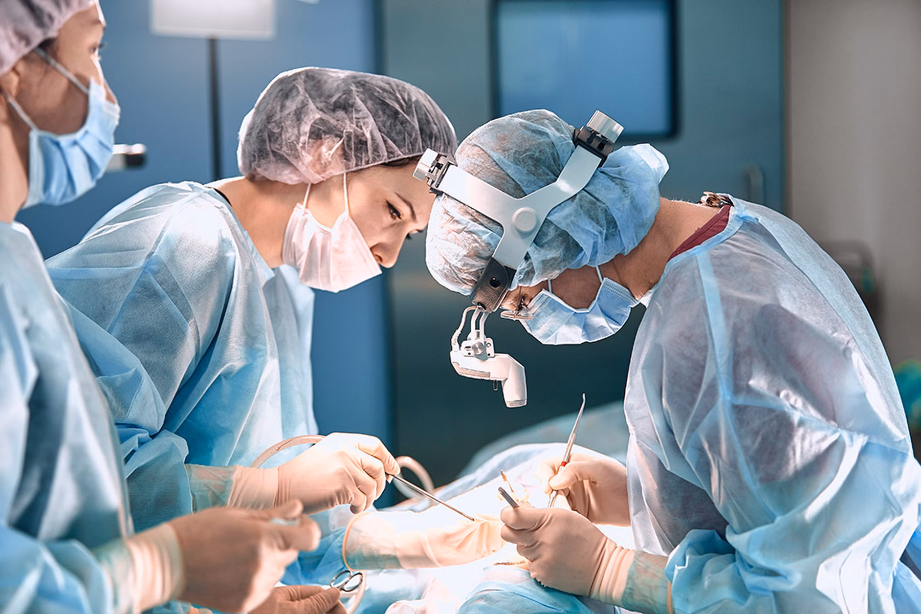 Doctors in a surgery