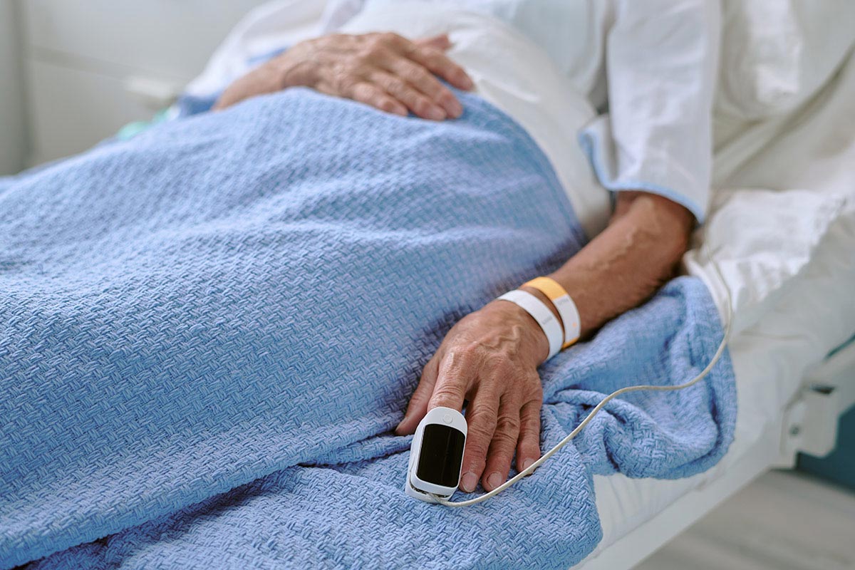 A bedridden old lady