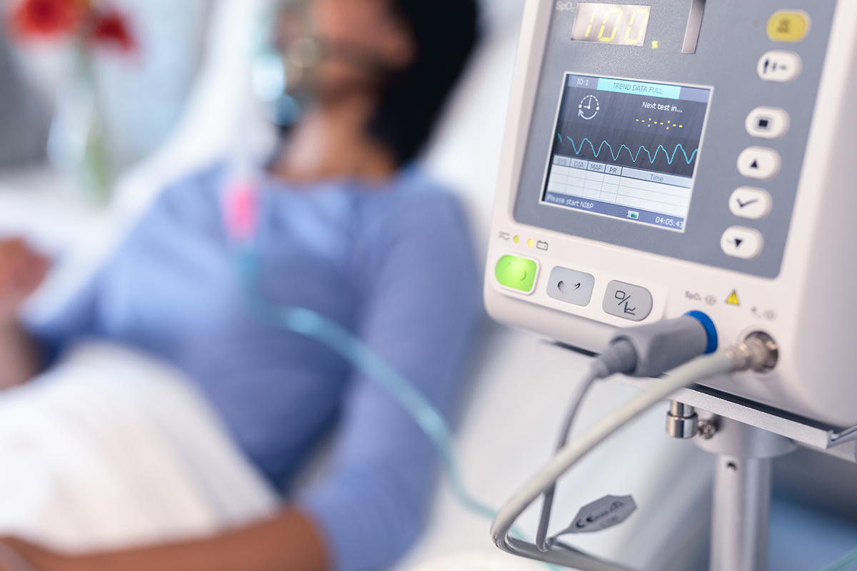 Patient on ventilator Patient on ventilator